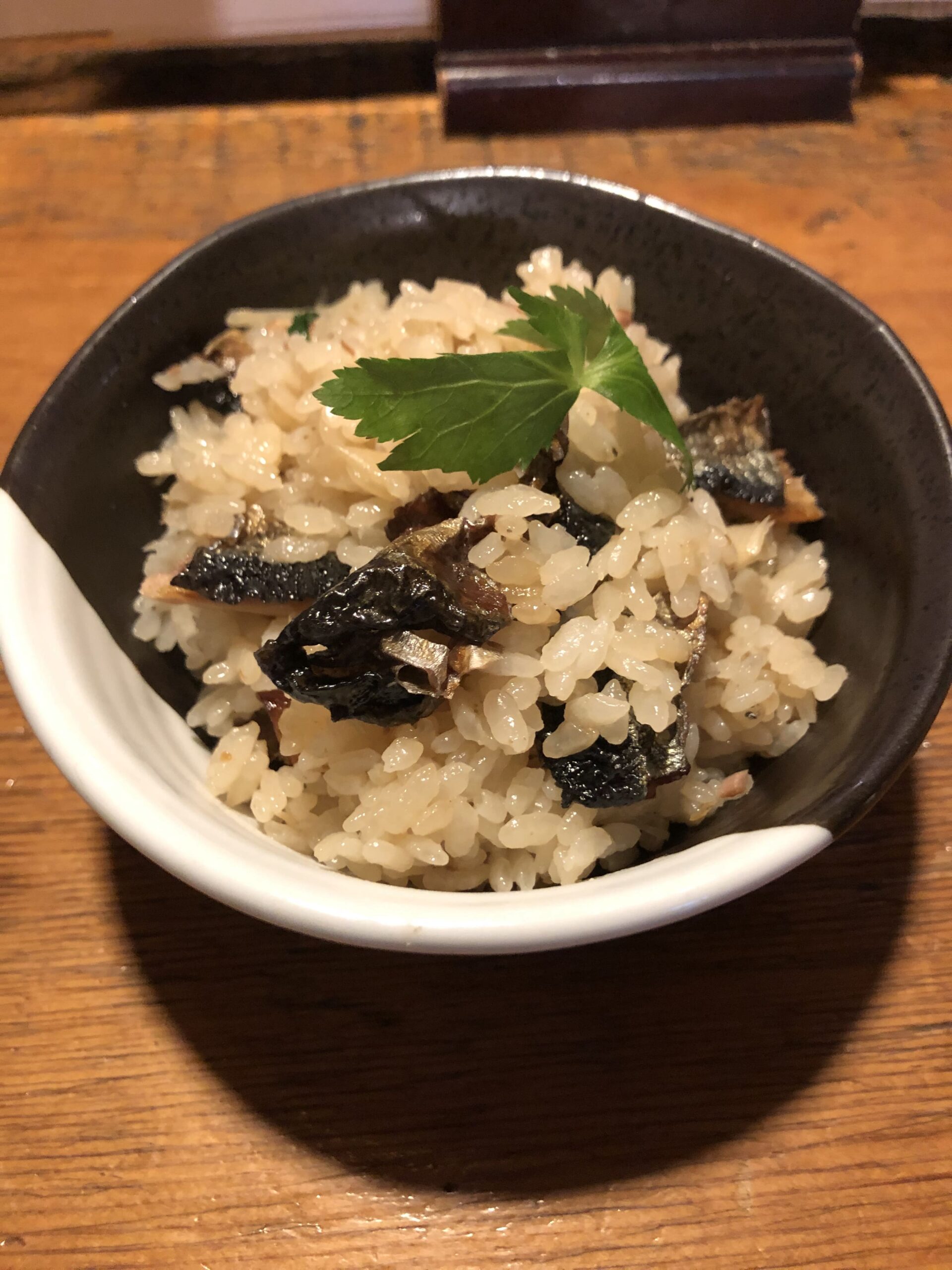 みかづき酒房_秋刀魚の土鍋炊き込みご飯2