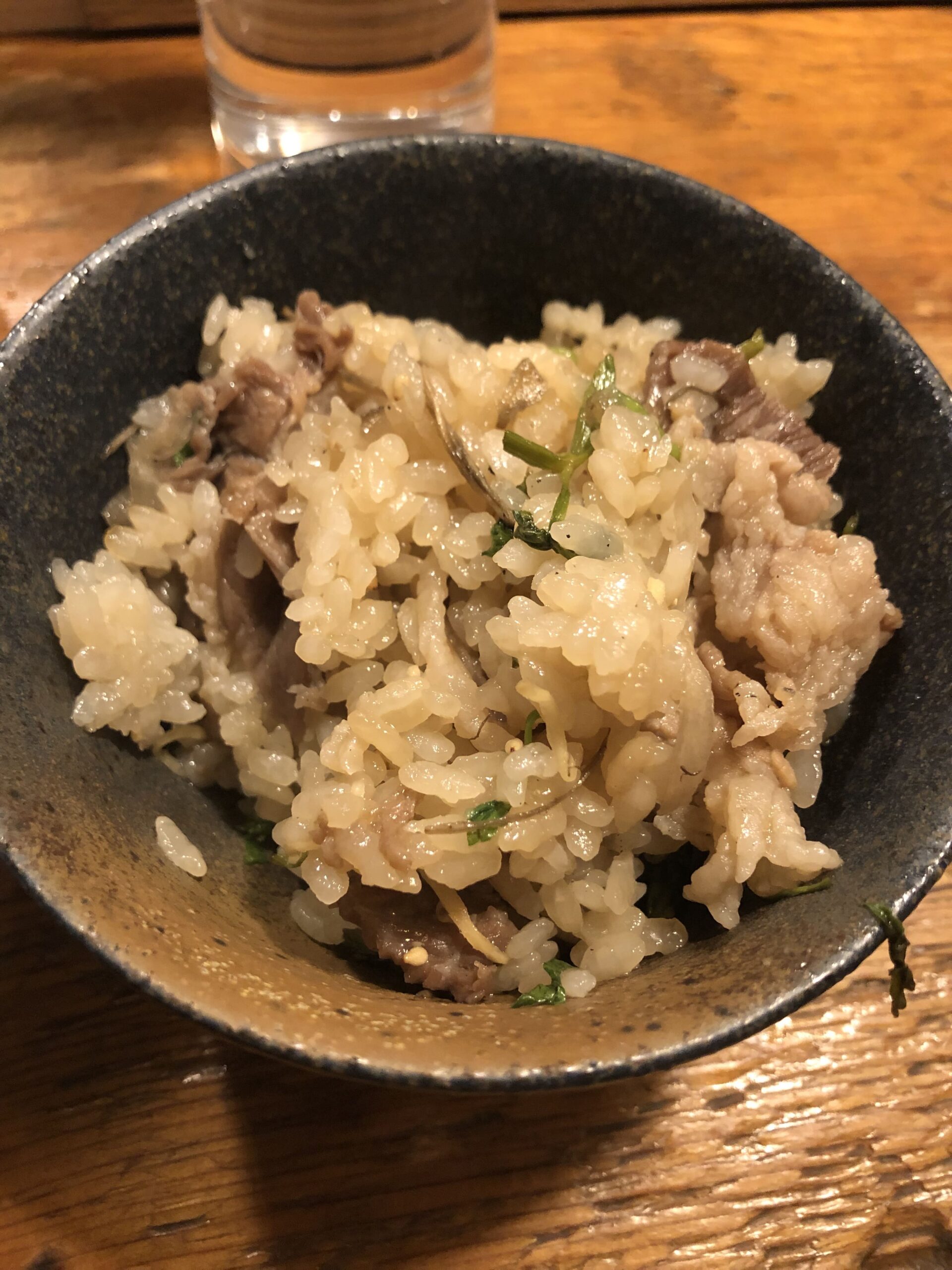 みかづき酒房_牛バラと芹の土鍋炊き込みご飯2